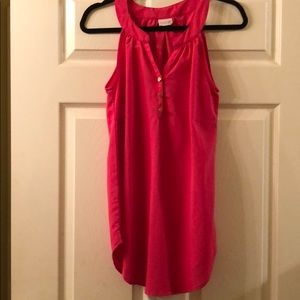 Hot Pink Sleeveless Blouse